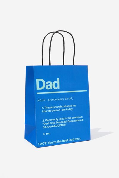Get Stuffed Gift Bag - Small, DAD NOUN NAVY