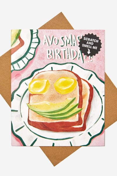 Premium Nice Birthday Card, SCENTED BUTTER AVO SMASH BIRTHDAY