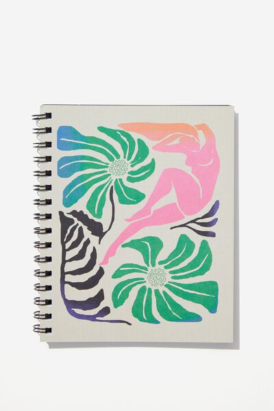 A5 Campus Notebook Recycled, FLORAL GIRL ABSTRACT