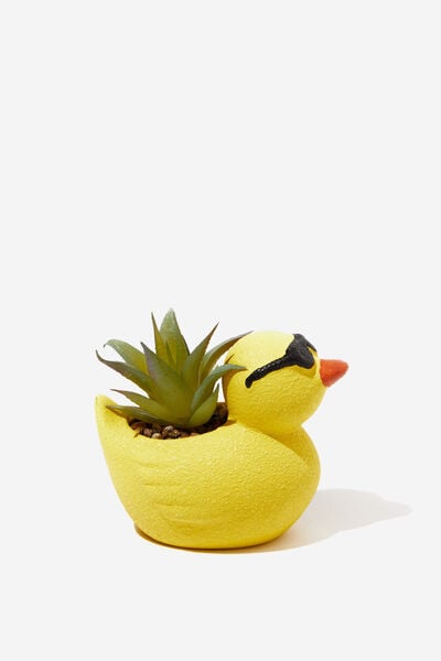 Tiny Shaped Planter, ROUGH YELLOW DUCK