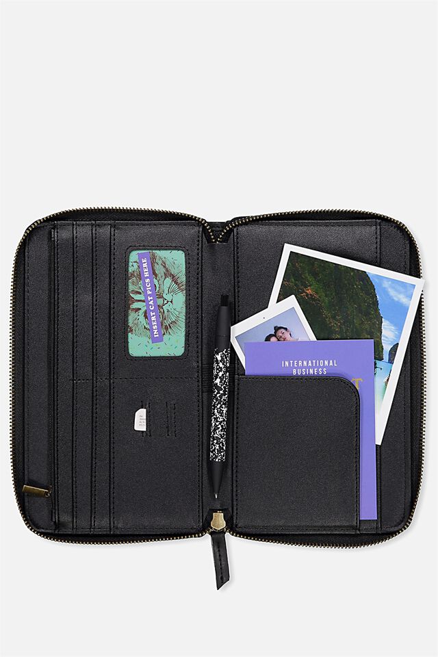 Rfid Odyssey Travel Compendium Wallet, BLACK