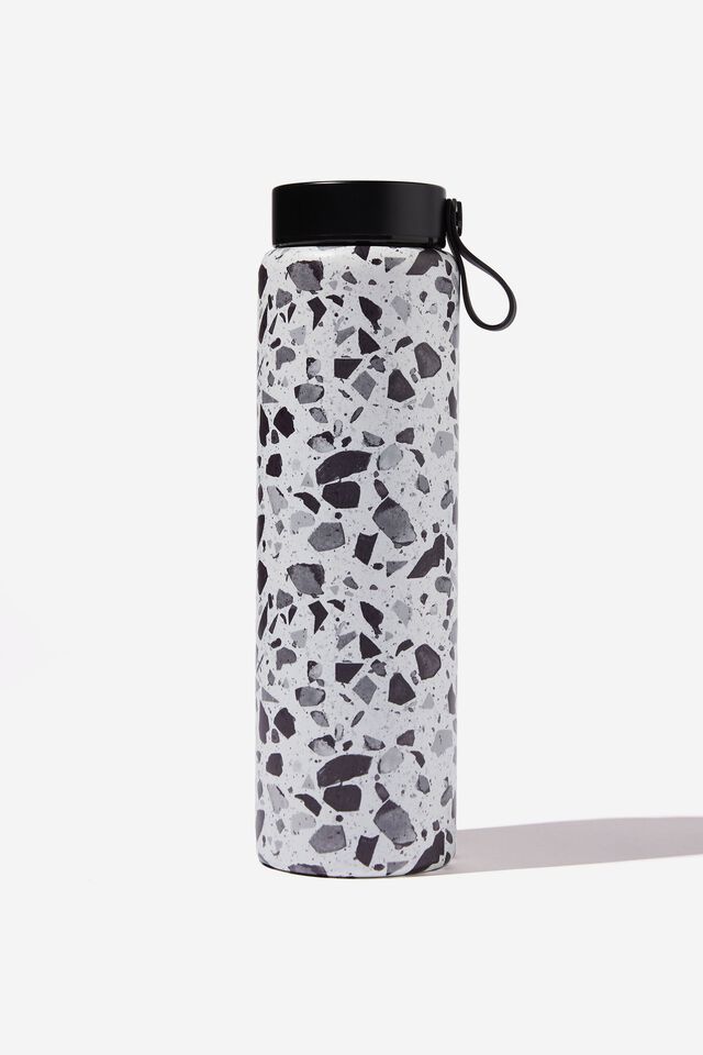 On The Move Metal Drink Bottle 1L, MID SIZE TERRAZZO WHITE