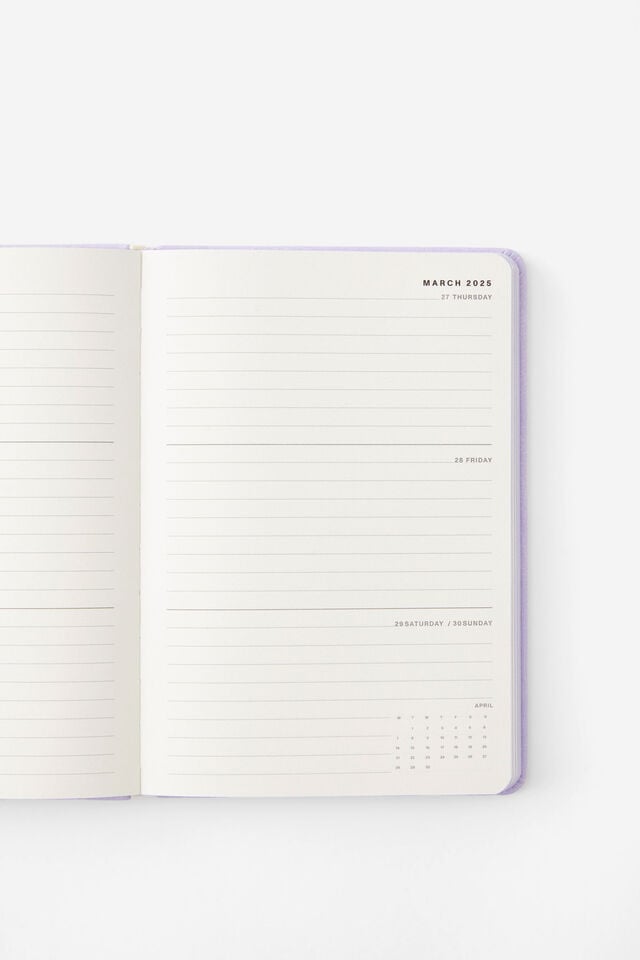 2025 A5 Weekly Buffalo Diary, LAVENDER HAZE FOIL