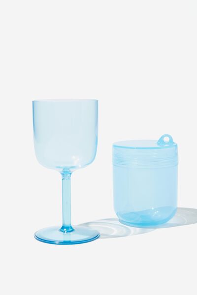 Always Ready Collapsible Wine Glass, ARCTIC BLUE
