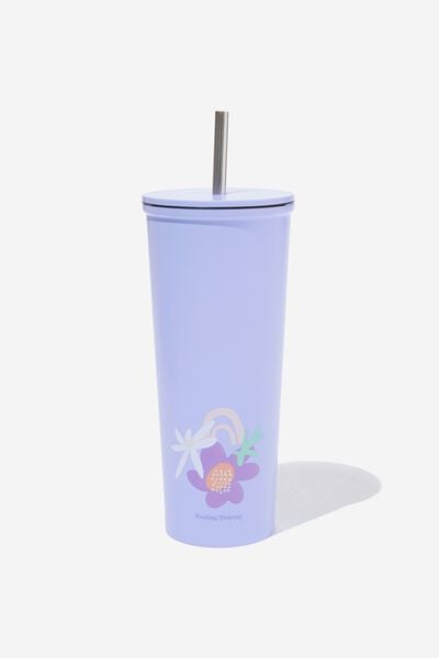 Metal Smoothie Cup, FEELING THIRSTY LILAC