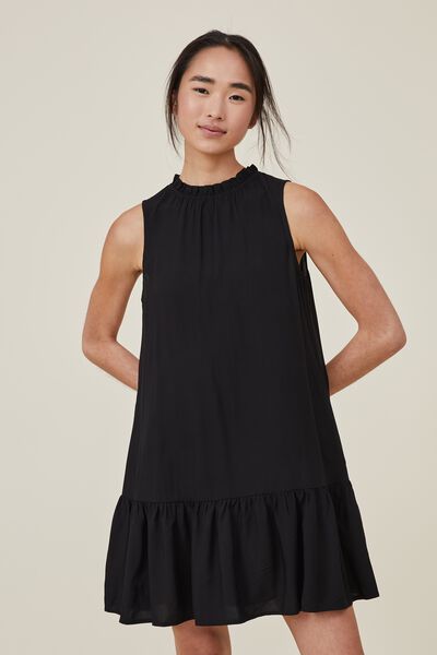 Serena Shift Mini Dress, BLACK