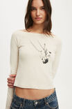 Olivia Rodrigo Music Fitted LS Raglan Graphic Tee, LCN BRA OLIVIA RODRIGO SO IN LOVE / STONE - example image 4