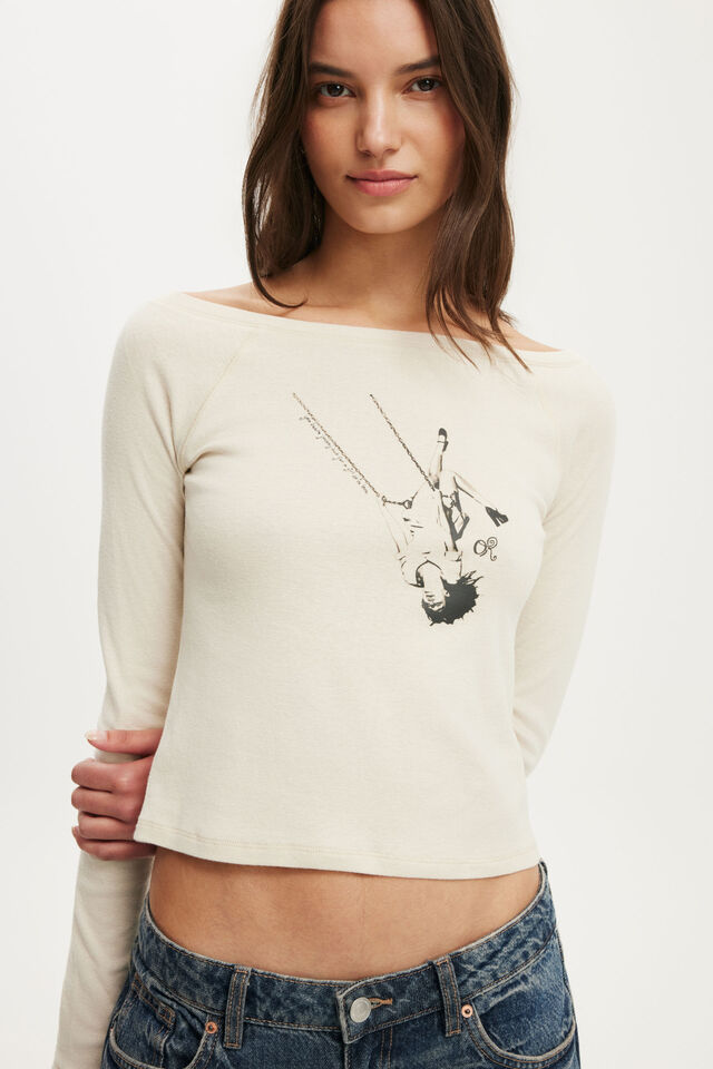 Olivia Rodrigo Music Fitted LS Raglan Graphic Tee, LCN BRA OLIVIA RODRIGO SO IN LOVE / STONE