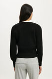 Softest Luxe Cinched V Neck Knit, BLACK - example image 3