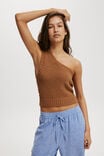 Slub One Shoulder, PECAN - alternate image 1