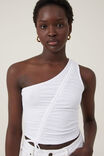Marli One Shoulder Rouched Top, OFF WHITE - alternate image 4