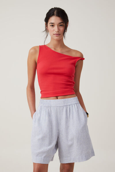 New Summer Ladies 100% Cotton Crepe Solid Color Shorts Multicolor