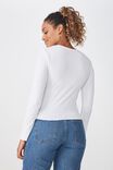 The Sister Long Sleeve Top, WHITE