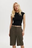 Relaxed Suiting Capri Pant, BROWN CHECK - alternate image 1