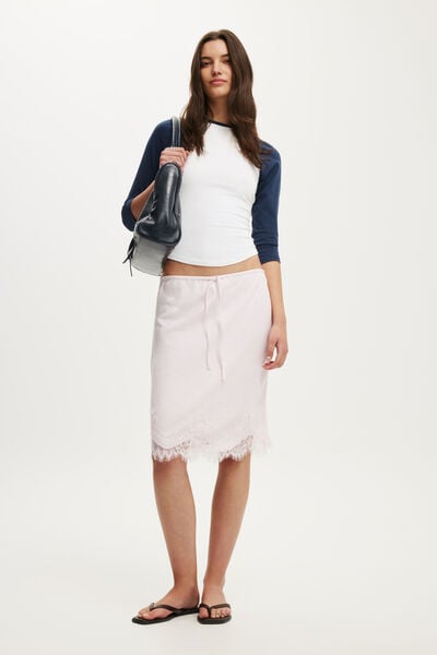 Celeste Lace Midi Skirt, BABYDOLL PINK
