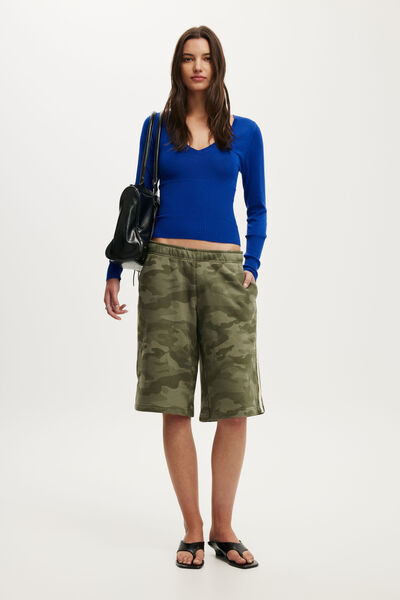 Bermuda Sweatshort, NIKKI CAMO/TAPING