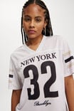 V Neck Regular Cropped Graphic Tee, BROOKLYN 32/MID TAUPE - alternate image 4