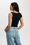 Marlow Knot Shoulder Short Sleeve Top, BLACK - example image 3