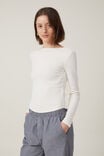 Camiseta - Margot Boat Neck Long Sleeve Top, PORCELAIN - vista alternativa 1