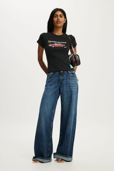 The Lcn Graphic Tiny Tee, LCN FORD WASHED BLACK/FALCON FUTURA