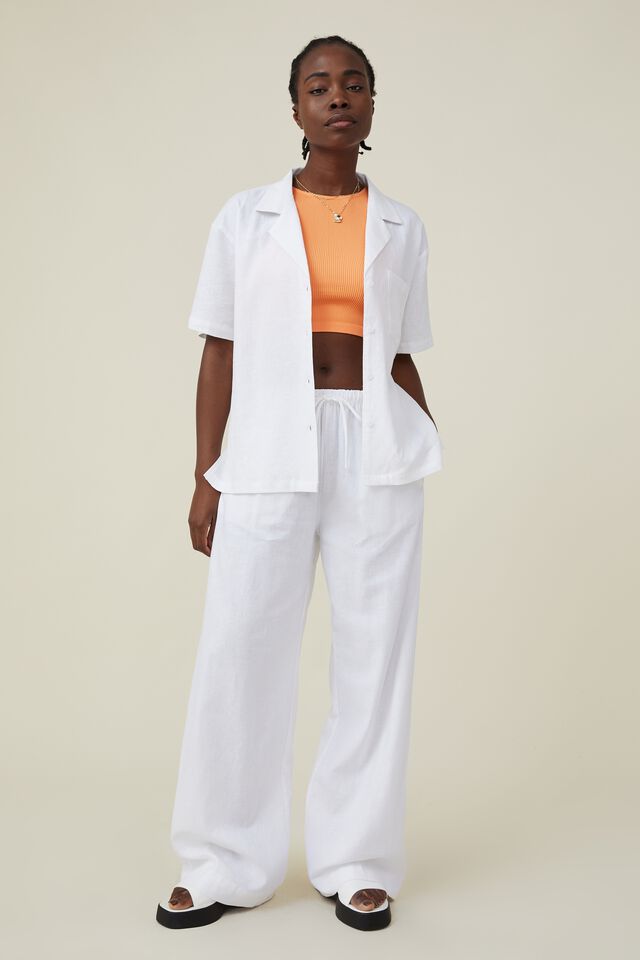 Blusa - Haven Short Sleeve Shirt, WHITE