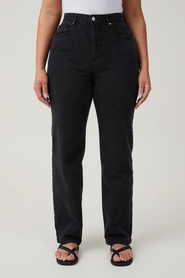 Calça - Curvy Stretch Straight Jean, GRAPHITE BLACK