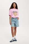 The Lcn Boxy Graphic Tee, LCN BR DEF LEPPARD/ CANDY PINK - alternate image 2