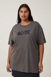 Oversized Fit Acdc Music Tee, LCN PER ACDC LOGO SLATE - alternate image 1