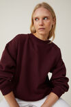 Classic Fleece Crew Sweatshirt, DEEP BERRY - alternate image 4