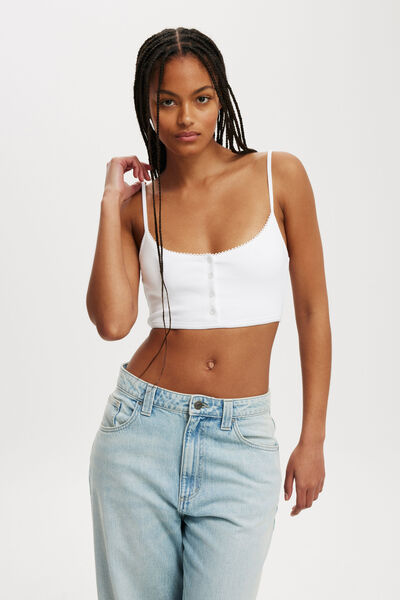 Evie Henley Micro Crop, WHITE