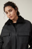 Lucia Faux Leather Bomber Jacket, BLACK - alternate image 4