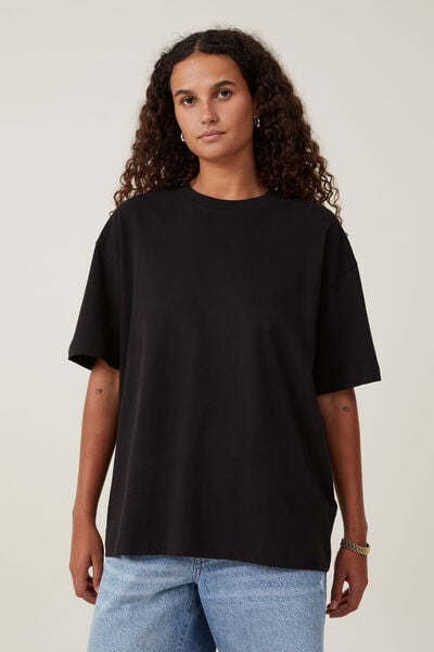 The Boxy Oversized Tee, BLACK