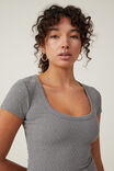 Camiseta - Tyla Scoop Neck Short Sleeve Top, TITANIUM - vista alternativa 4