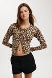 Everfine Round Neck Cardigan, ANIMAL - alternate image 1