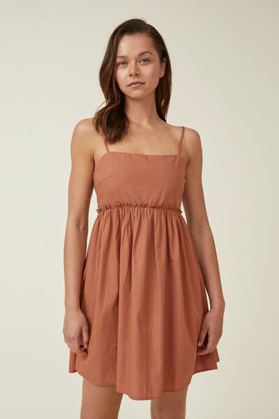 Vestido - Piper Strappy Mini Dress, CLAY BROWN