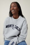 Classic Fleece Graphic Crew Sweatshirt, MONTE CARLO / GREY MARLE - alternate image 4