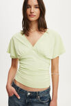 Benni Cinched Vee Tee, PIXIE GREEN - example image 4