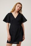 Vestido - Wrap Mini Dress, BLACK - vista alternativa 1