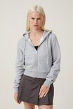Classic Cropped Fitted Zip Through, GREY MARLE - alternate image 1