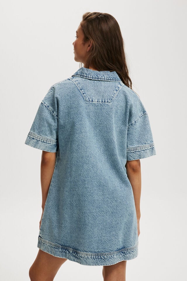 Tia Denim Dress, OASIS BLUE