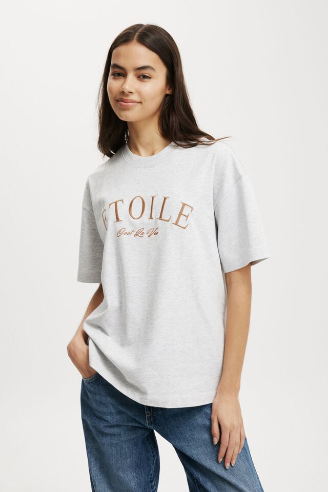 Camiseta - The Premium Boxy Graphic Tee, ETOILE/SOFT GREY MARLE