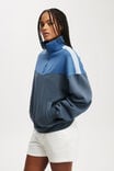 Panelled Quarter Zip Sweat, AZURE BLUE/ BLUE SLATE - alternate image 1