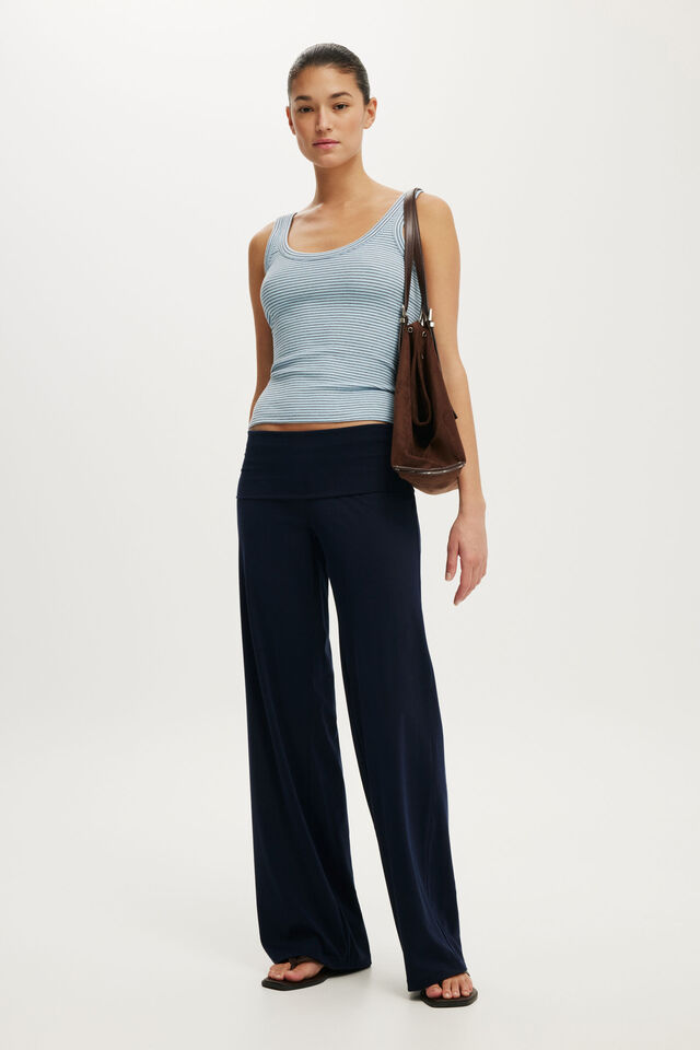 Blake Rib Scoop Tank, LISA STRIPE SEASIDE BLUE/DARK OAK