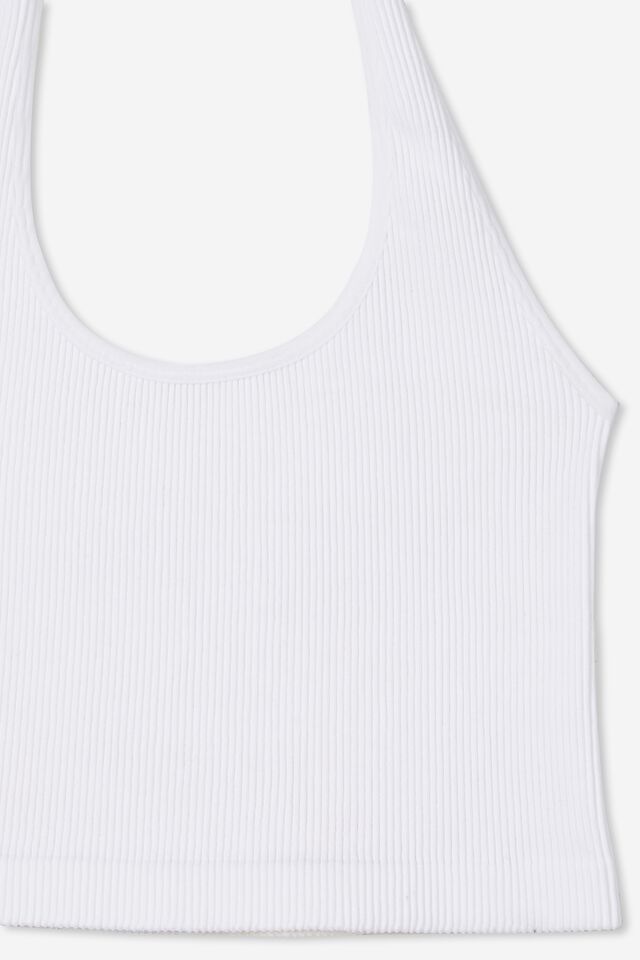 Seamless Stacey Halter Neck Top, WHITE