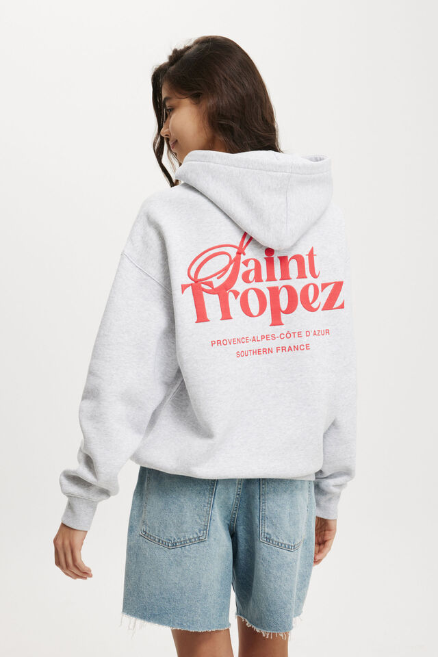 Classic Fleece Graphic Hoodie, SAINT TROPEZ/SOFT GREY MARLE