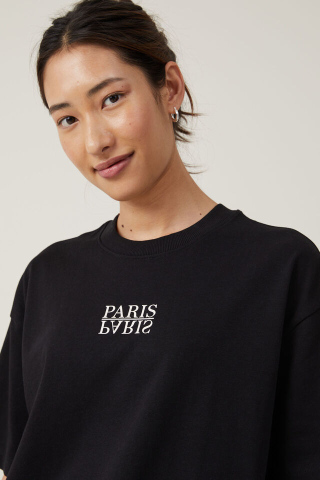 Buy Groversons Paris Beauty Women's Cotton Rich Vector Crew Neck Design  T-Shirt (T-shirt-198-BLACK-S) at