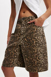 Super Baggy Denim Jort, LEOPARD - alternate image 4