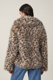 Mimi Faux Fur Jacket, LEOPARD - alternate image 3