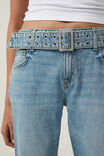 Stretch Bootcut Flare Jean, LAKE BLUE/EYELET BELT - alternate image 5