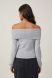 Everfine Off The Shoulder Pullover, GREY SHADOW MARLE - alternate image 3